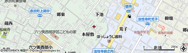 愛知県岡崎市赤渋町下池37周辺の地図