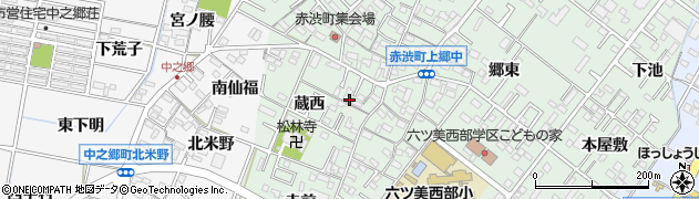 愛知県岡崎市赤渋町蔵西5周辺の地図
