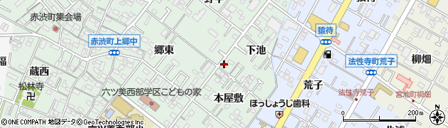愛知県岡崎市赤渋町下池32周辺の地図