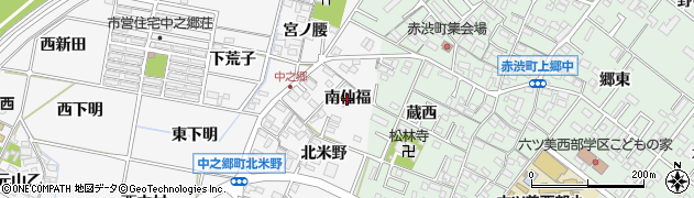 愛知県岡崎市中之郷町（南仙福）周辺の地図