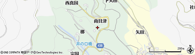 愛知県新城市牛倉南貝津周辺の地図