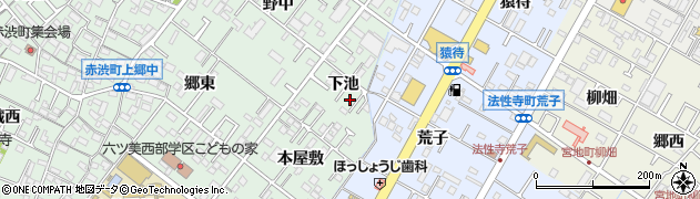 愛知県岡崎市赤渋町下池22周辺の地図