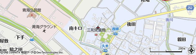 愛知県常滑市久米（西郷）周辺の地図