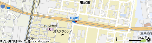 川尻町周辺の地図