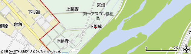 愛知県岡崎市下佐々木町（下川成）周辺の地図