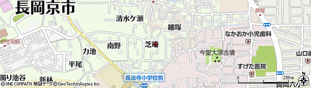 京都府長岡京市長法寺芝端周辺の地図
