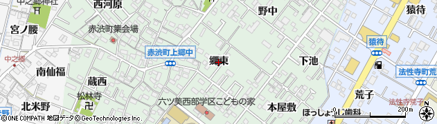 愛知県岡崎市赤渋町（郷東）周辺の地図