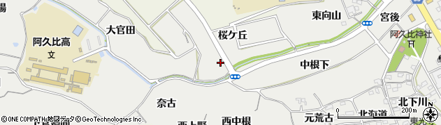愛知県阿久比町（知多郡）阿久比（西向山）周辺の地図