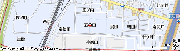 京都府向日市上植野町（五位田）周辺の地図