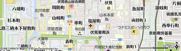 京都府京都市伏見区塩屋町周辺の地図