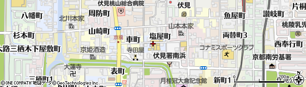 京都府京都市伏見区塩屋町周辺の地図