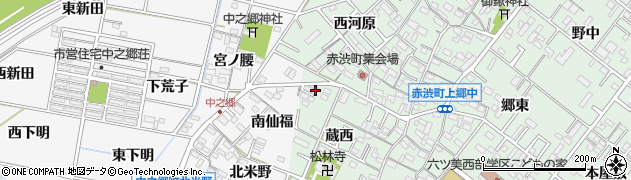 愛知県岡崎市赤渋町蔵西17周辺の地図