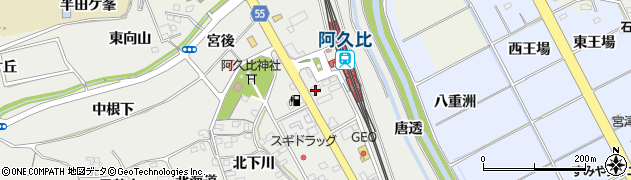 愛知県知多郡阿久比町阿久比駅前１丁目16周辺の地図