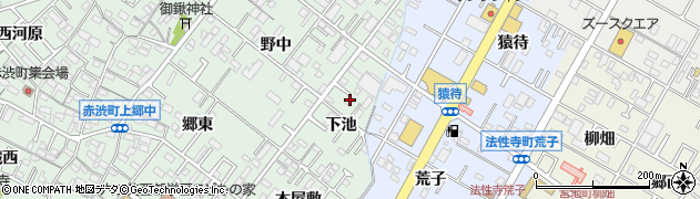 愛知県岡崎市赤渋町下池11周辺の地図