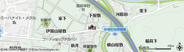 愛知県岡崎市保母町（神田）周辺の地図