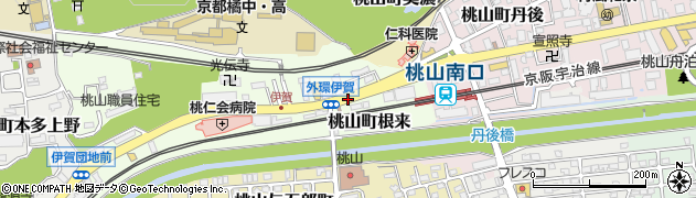 京都府京都市伏見区桃山町根来周辺の地図
