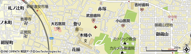 京都府宇治市木幡（赤塚）周辺の地図