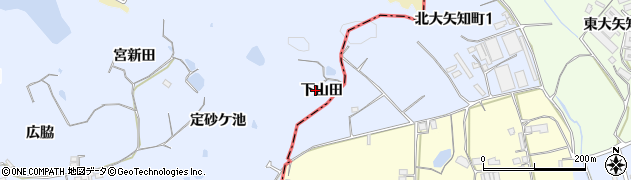 愛知県知多郡阿久比町宮津下山田周辺の地図