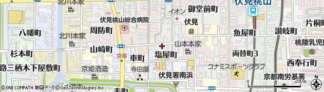 京都府京都市伏見区中油掛町周辺の地図