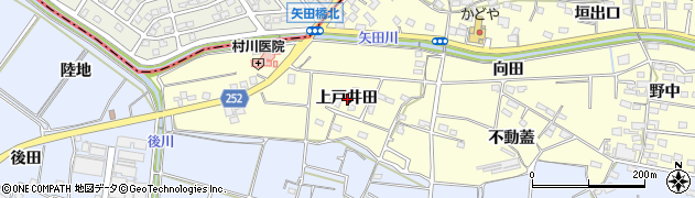 愛知県常滑市矢田上戸井田周辺の地図