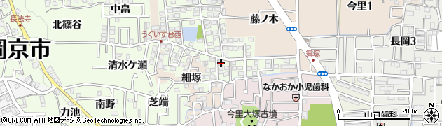 京都府長岡京市うぐいす台34周辺の地図