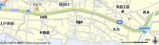 愛知県常滑市矢田（野中）周辺の地図