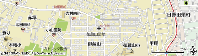 京都府宇治市木幡（御蔵山）周辺の地図