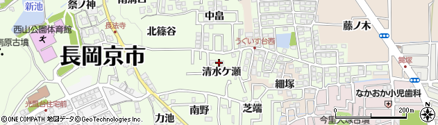 京都府長岡京市長法寺清水ケ瀬周辺の地図