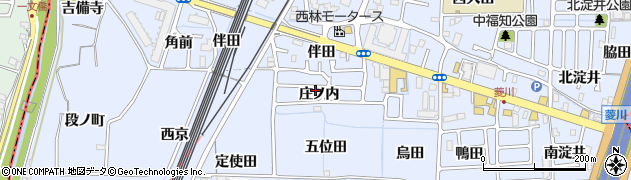 京都府向日市上植野町（庄ノ内）周辺の地図