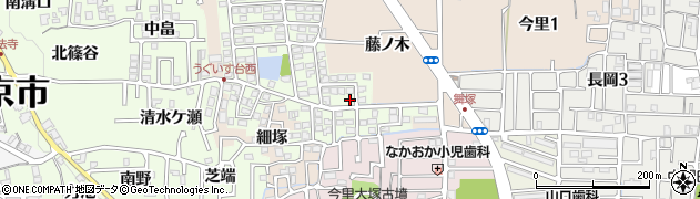京都府長岡京市うぐいす台68周辺の地図