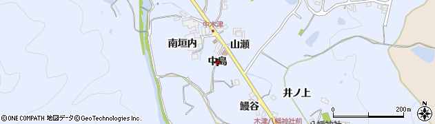 兵庫県猪名川町（川辺郡）木津（中島）周辺の地図