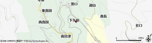 愛知県新城市牛倉（下矢田）周辺の地図