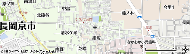 京都府長岡京市うぐいす台46周辺の地図