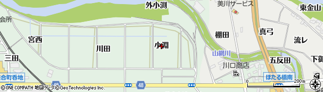 愛知県岡崎市美合町（小淵）周辺の地図