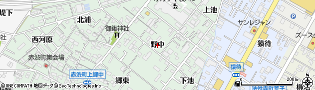 愛知県岡崎市赤渋町（野中）周辺の地図