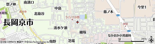 京都府長岡京市うぐいす台58周辺の地図