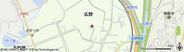兵庫県三田市広野周辺の地図
