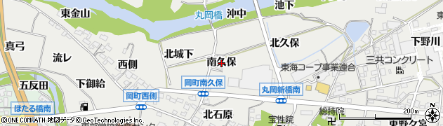 愛知県岡崎市岡町（南久保）周辺の地図