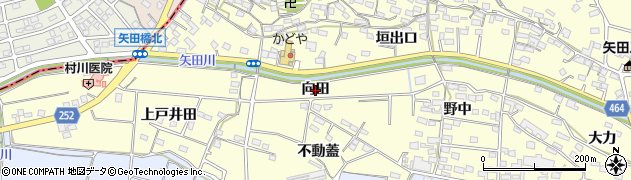 愛知県常滑市矢田（向田）周辺の地図