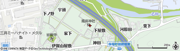 愛知県岡崎市保母町（西ノ畑）周辺の地図