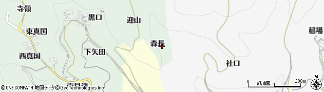 愛知県新城市牛倉（森長）周辺の地図