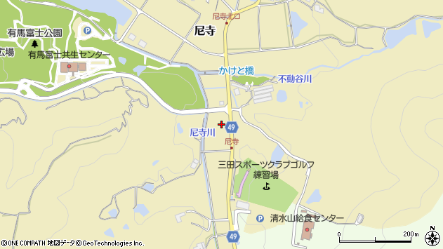 〒669-1505 兵庫県三田市尼寺の地図