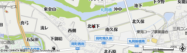 愛知県岡崎市岡町（北城下）周辺の地図
