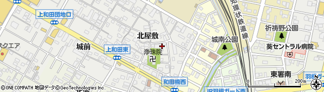 愛知県岡崎市上和田町北屋敷57周辺の地図