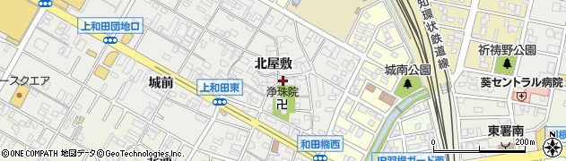 愛知県岡崎市上和田町北屋敷58周辺の地図