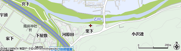 愛知県岡崎市保母町（栗下）周辺の地図