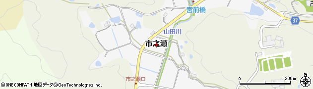 兵庫県三田市市之瀬周辺の地図
