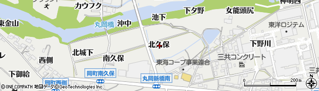 愛知県岡崎市岡町北久保周辺の地図