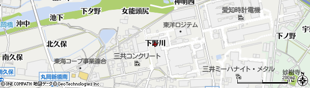 愛知県岡崎市岡町（下野川）周辺の地図