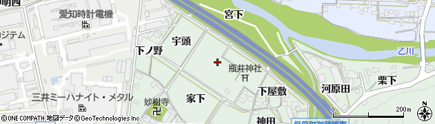 愛知県岡崎市保母町（神星）周辺の地図